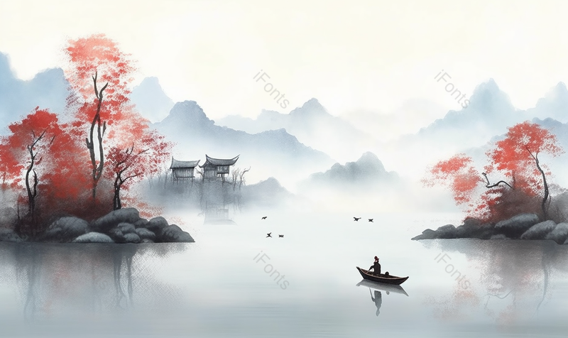 新中式水墨山水画,插画/手绘图,插画/手绘图库,插画/手绘图下载,插画/手绘